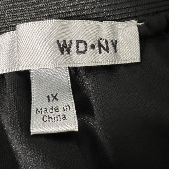 WD.NY Womens Plus Black Pleated Maxi Skirt Full Chiffon size 1X - Picture 8 of 11